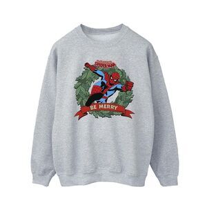 Spider-Man Mens Be Merry Sweatshirt / Sport Grey